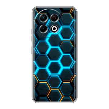 Силиконовый чехол на Tecno Spark 30 Pro с принтом Неоновые соты
