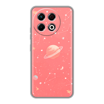 Силиконовый чехол на Tecno Spark 30 Pro с принтом Розовый космос