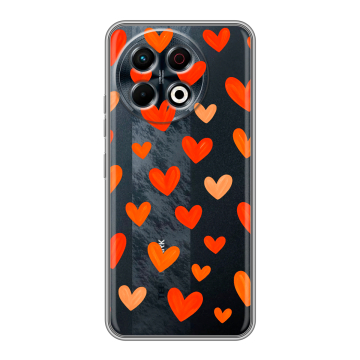 Силиконовый чехол на Tecno Spark 30 Pro с принтом Сердечки