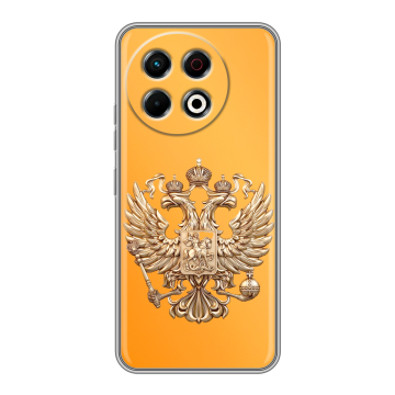 Силиконовый чехол на Tecno Spark 30 Pro с принтом Герб Флаг России
