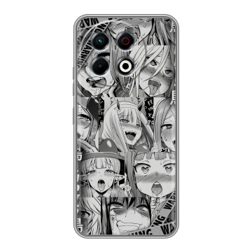 Силиконовый чехол на Tecno Spark 30 Pro с принтом Ahegao Ахегао Аниме