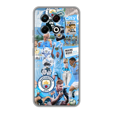 Силиконовый чехол на Tecno Spark 30 Pro с принтом Man City Манчестер Сити