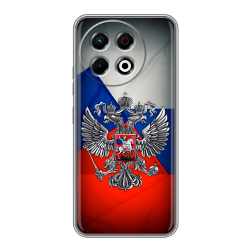 Силиконовый чехол на Tecno Spark 30 Pro с принтом Флаг России