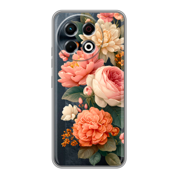 Силиконовый чехол на Tecno Spark 30 Pro с принтом цветы