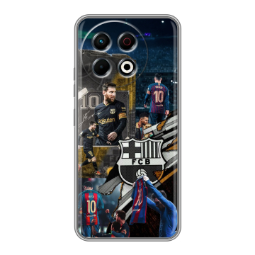 Силиконовый чехол на Tecno Spark 30 Pro с принтом Messi Barcelona Силиконовый чехол на Tecno Spark 30 Pro с принтом Messi Barcelona