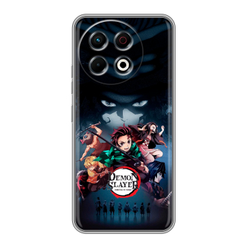 Силиконовый чехол на Tecno Spark 30 Pro с принтом Demon Slayer Клинок рассекающий демонов Силиконовый чехол на Tecno Spark 30 Pro с принтом Demon Slayer Клинок рассекающий демонов