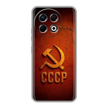 Силиконовый чехол на Tecno Spark 30 Pro с принтом Флаг Герб СССР Силиконовый чехол на Tecno Spark 30 Pro с принтом Флаг Герб СССР