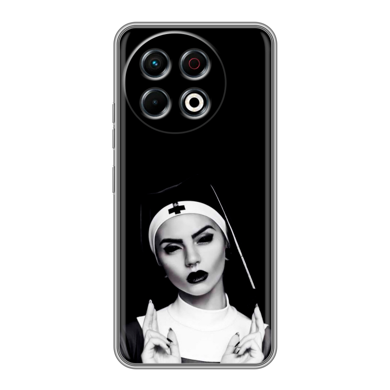 Силиконовый чехол на Tecno Spark 30 Pro с принтом монашка Силиконовый чехол на Tecno Spark 30 Pro с принтом монашка
