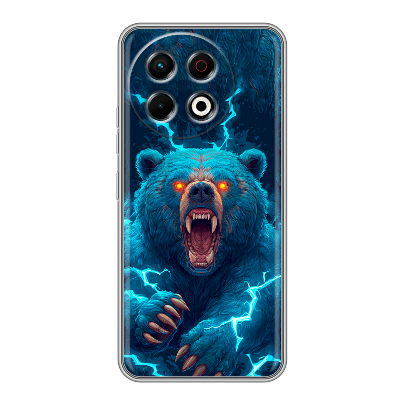 Силиконовый чехол на Tecno Spark 30 Pro с принтом Медведь Силиконовый чехол на Tecno Spark 30 Pro с принтом Медведь