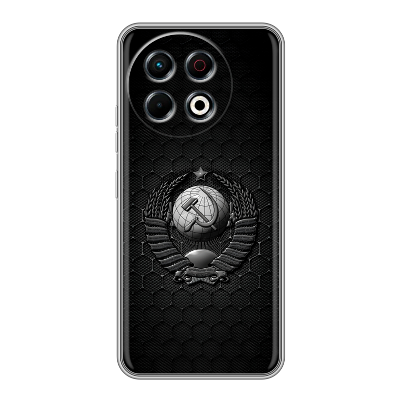 Силиконовый чехол на Tecno Spark 30 Pro с принтом Герб Флаг СССР Силиконовый чехол на Tecno Spark 30 Pro с принтом Герб Флаг СССР