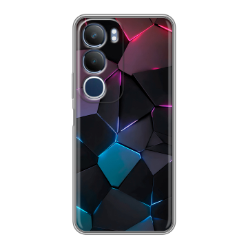 Силиконовый чехол на Vivo Y19s с принтом Геометрия неона