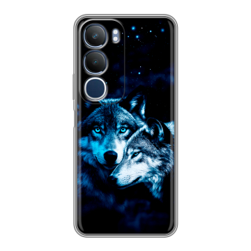 Силиконовый чехол на Vivo Y19s с принтом Волки Силиконовый чехол на Vivo Y19s с принтом Волки
