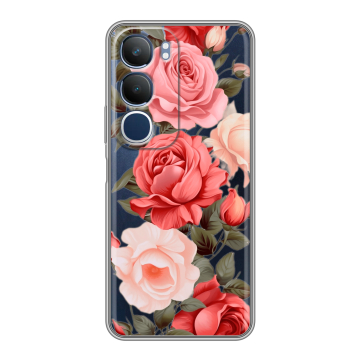Силиконовый чехол на Vivo Y19s с принтом Розы