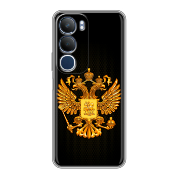 Силиконовый чехол на Vivo Y19s с принтом Герб России желтый