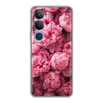 Силиконовый чехол на Vivo Y19s с принтом цветы пионы
