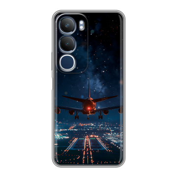 Силиконовый чехол на Vivo Y19s с принтом самолет