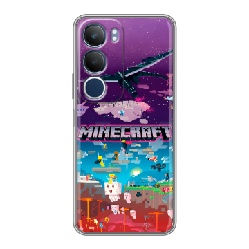 Силиконовый чехол на Vivo Y19s с принтом Майнкрафт Minecraft
