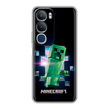 Силиконовый чехол на Vivo Y19s с принтом Майнкрафт Minecraft