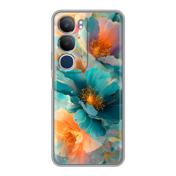 Силиконовый чехол на Vivo Y19s с принтом Цветы Силиконовый чехол на Vivo Y19s с принтом Цветы