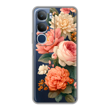 Силиконовый чехол на Vivo Y19s с принтом цветы Силиконовый чехол на Vivo Y19s с принтом цветы