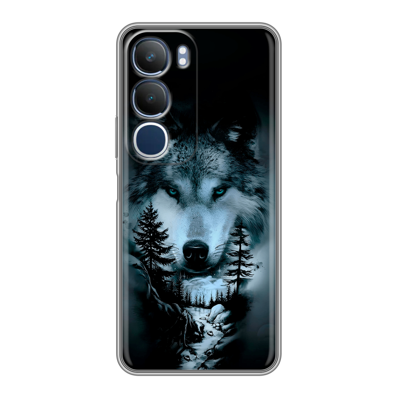Силиконовый чехол на Vivo Y19s с принтом Лесной волк Силиконовый чехол на Vivo Y19s с принтом Лесной волк