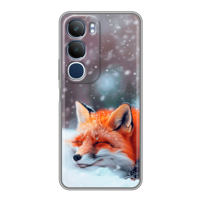 Силиконовый чехол на Vivo Y19s с принтом лиса Силиконовый чехол на Vivo Y19s с принтом лиса