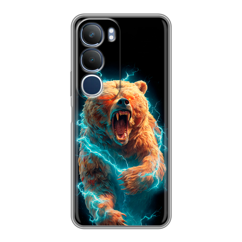 Силиконовый чехол на Vivo Y19s с принтом Медведь Силиконовый чехол на Vivo Y19s с принтом Медведь