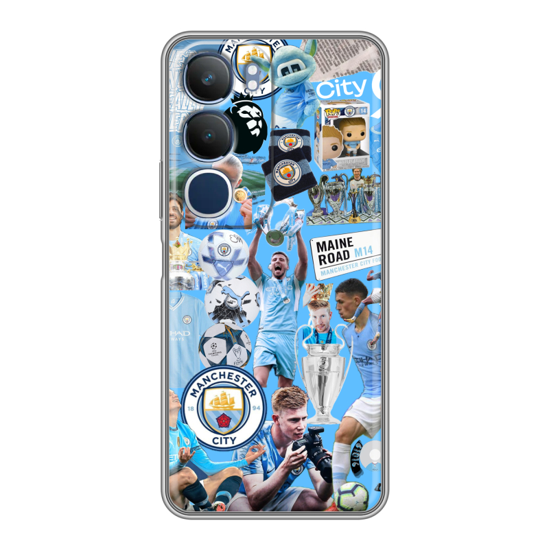 Силиконовый чехол на Vivo Y19s с принтом Man City Манчестер Сити Силиконовый чехол на Vivo Y19s с принтом Man City Манчестер Сити