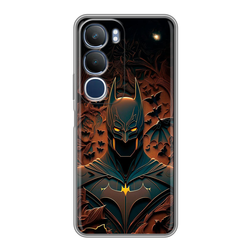 Силиконовый чехол на Vivo Y19s с принтом Batman Бэтмен Силиконовый чехол на Vivo Y19s с принтом Batman Бэтмен