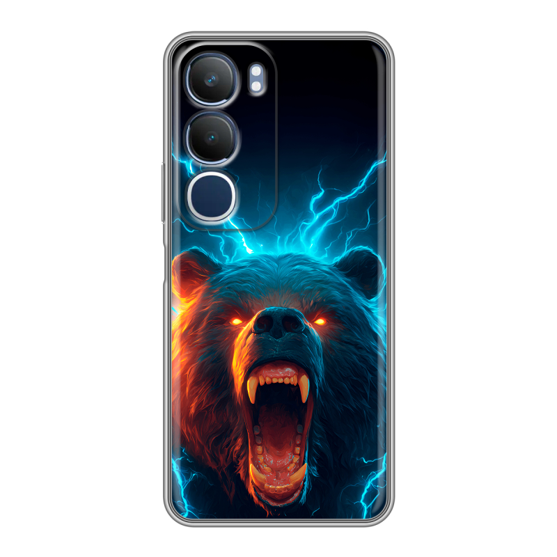 Силиконовый чехол на Vivo Y19s с принтом Медведь Силиконовый чехол на Vivo Y19s с принтом Медведь