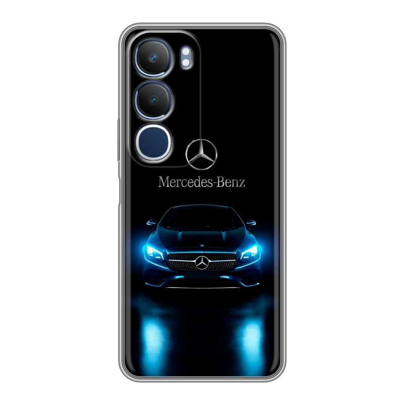 Силиконовый чехол на Vivo Y19s с принтом Mercedes Мерседес Силиконовый чехол на Vivo Y19s с принтом Mercedes Мерседес