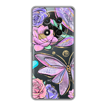 Силиконовый чехол на Honor X9c с принтом Бабочки и цветы Силиконовый чехол на Honor X9c с принтом Бабочки и цветы