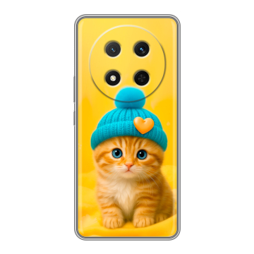 Силиконовый чехол на Honor X9c с принтом Котенок в шапке