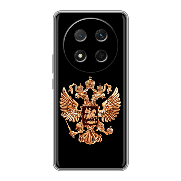 Силиконовый чехол на Honor X9c с принтом Герб России золотой