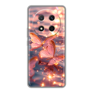 Силиконовый чехол на Honor X9c с принтом бабочки розовые Силиконовый чехол на Honor X9c с принтом бабочки розовые