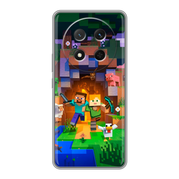 Силиконовый чехол на Honor X9c с принтом Майнкрафт Minecraft