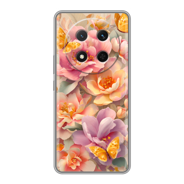 Силиконовый чехол на Honor X9c с принтом Цветы и бабочки