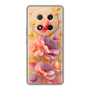 Силиконовый чехол на Honor X9c с принтом Цветы и бабочки