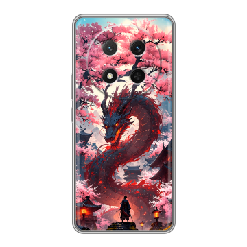 Силиконовый чехол на Honor X9c с принтом Дракон Японский