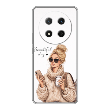 Силиконовый чехол на Honor X9c с принтом женский