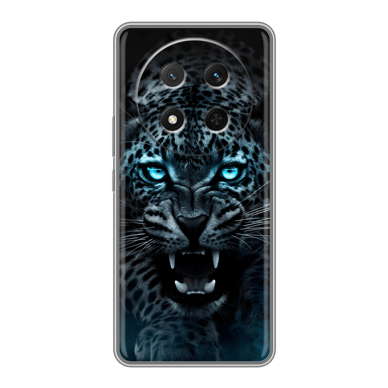 Силиконовый чехол на Honor X9c с принтом Темный леопард Силиконовый чехол на Honor X9c с принтом Темный леопард