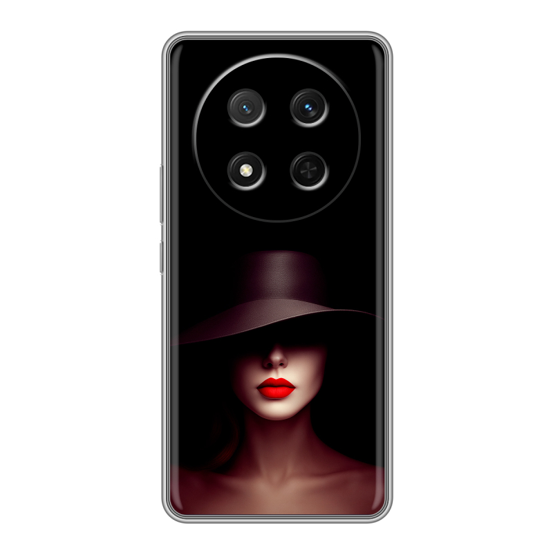 Силиконовый чехол на Honor X9c с принтом Девушка в шляпе Силиконовый чехол на Honor X9c с принтом Девушка в шляпе