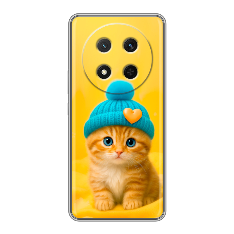 Силиконовый чехол на Honor X9c с принтом Котенок в шапке Силиконовый чехол на Honor X9c с принтом Котенок в шапке