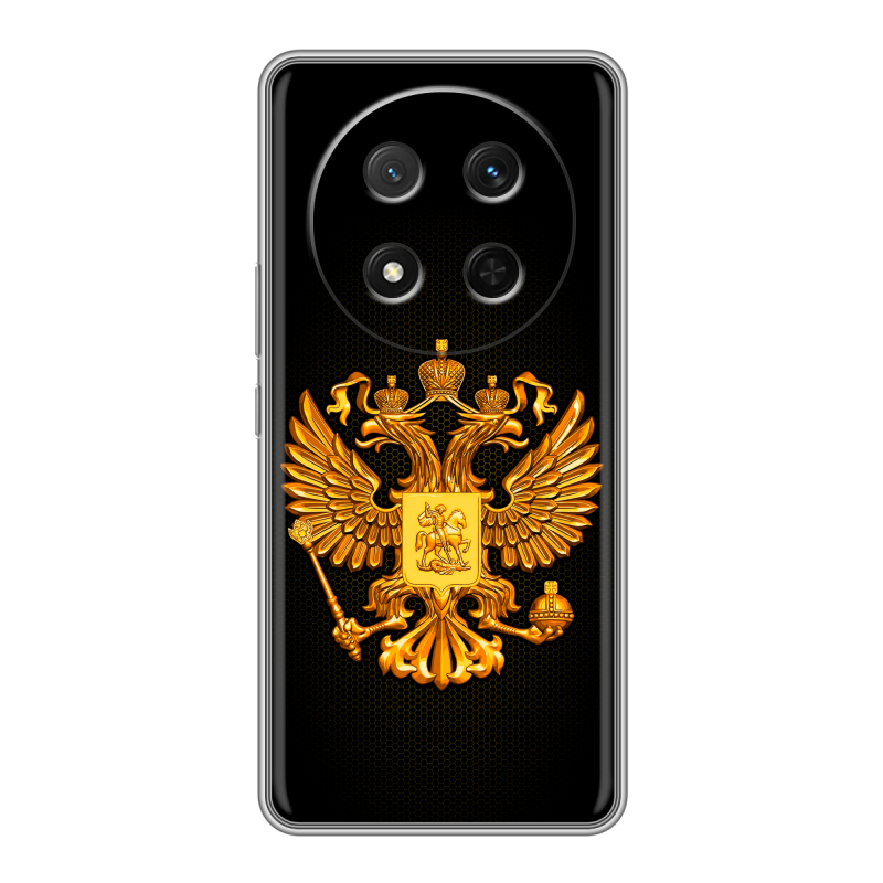 Силиконовый чехол на Honor X9c с принтом Герб России желтый Силиконовый чехол на Honor X9c с принтом Герб России желтый