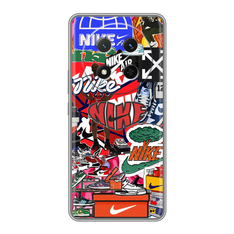 Силиконовый чехол на Honor X9c с принтом Найк Nike яркий Силиконовый чехол на Honor X9c с принтом Найк Nike яркий