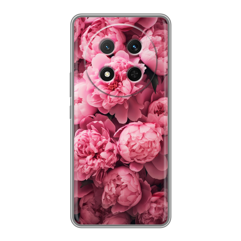 Силиконовый чехол на Honor X9c с принтом цветы пионы Силиконовый чехол на Honor X9c с принтом цветы пионы