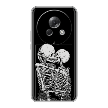 Силиконовый чехол на Meizu Lucky 08 с принтом Поцелуй скелетов Силиконовый чехол на Meizu Lucky 08 с принтом Поцелуй скелетов