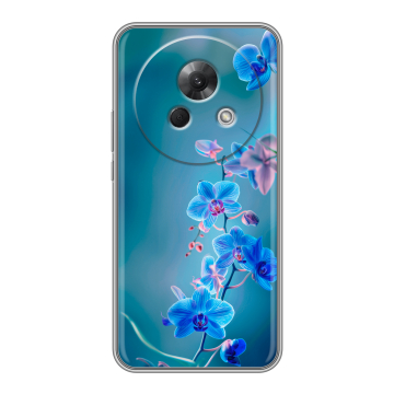 Силиконовый чехол на Meizu Lucky 08 с принтом Голубые цветы Силиконовый чехол на Meizu Lucky 08 с принтом Голубые цветы
