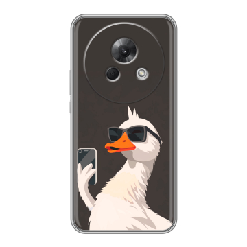 Силиконовый чехол на Meizu Lucky 08 с принтом утка в очках Силиконовый чехол на Meizu Lucky 08 с принтом утка в очках