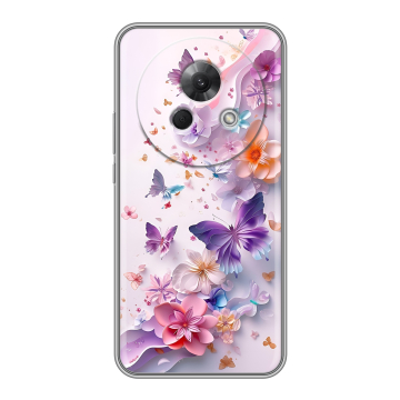 Силиконовый чехол на Meizu Lucky 08 с принтом цветы бабочки Силиконовый чехол на Meizu Lucky 08 с принтом цветы бабочки